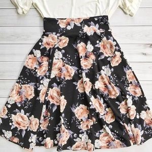 Floral midi skirt